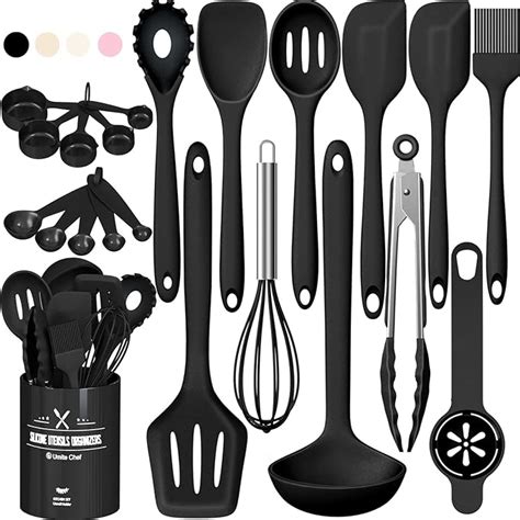 Amazon.com: Silicone Kitchen Cooking Utensils Set, Umite Chef .